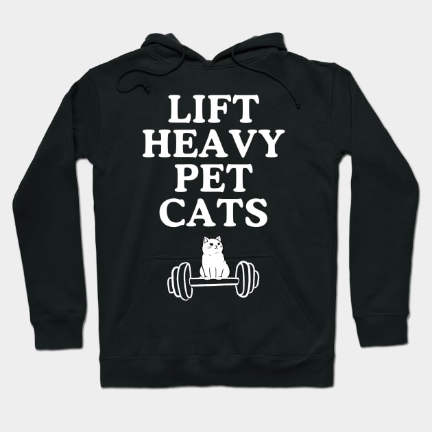 Lift Heavy Pet Cats Funny gym workout Weight Lifting Art For Powerlifters, Bodybuilding Weightlifting Cat Lover Hoodie by weirdboy